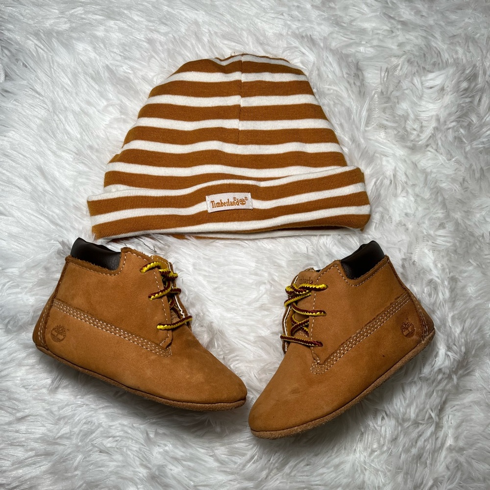 Timberland boots and hat for infants